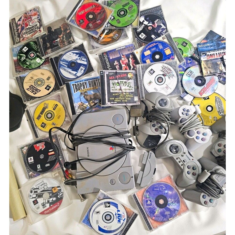 MASSIVE UNTESTED Sony PlayStation Lot w/ UNTESTED Games & many Controllers AS-IS